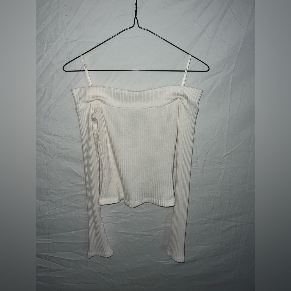 White off the shoulder long sleeve